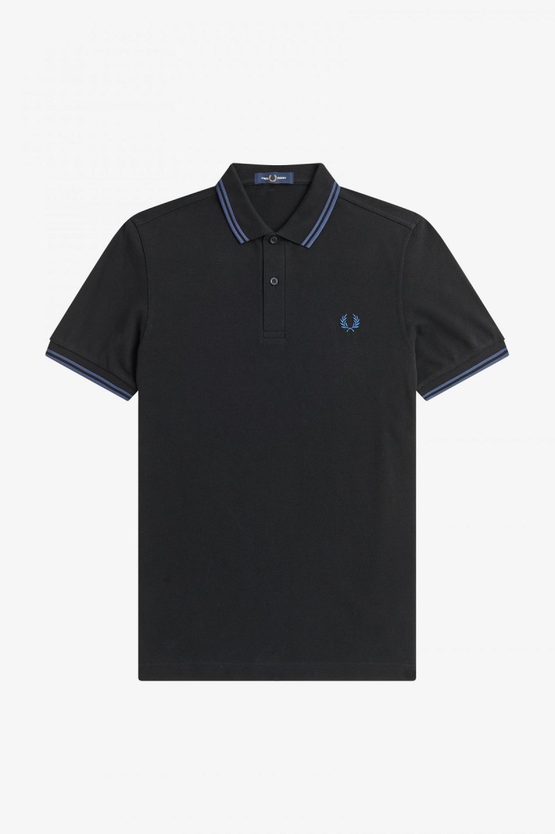 Fred Perry M3600 Fred Perry Shirt Herre Svarte Blå Blå | ANOWC36306