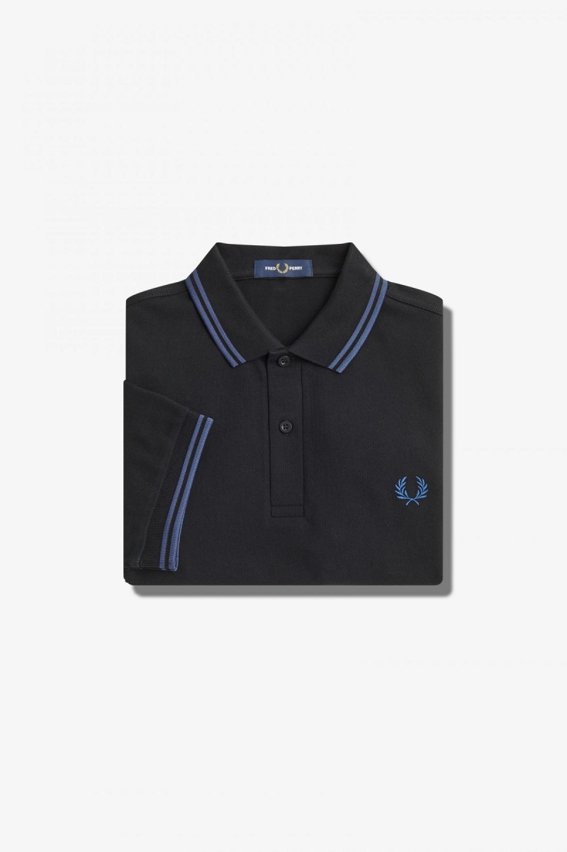 Fred Perry M3600 Fred Perry Shirt Herre Svarte Blå Blå | ANOWC36306