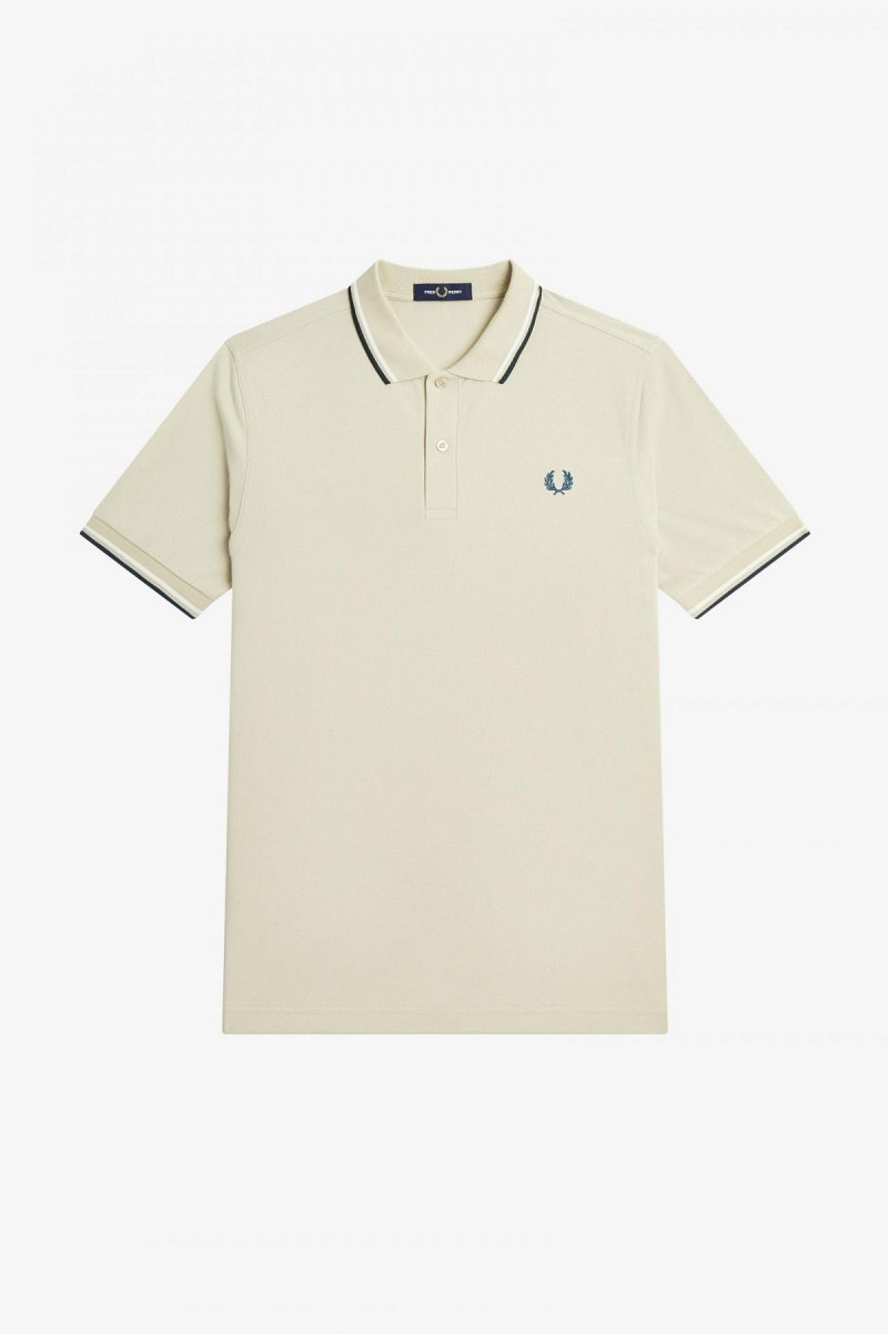 Fred Perry M3600 Fred Perry Shirt Herre Lyse Hvite Blå | NOJBT57062