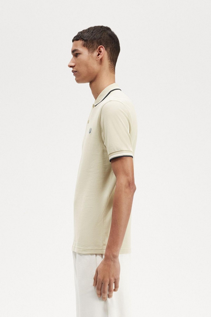 Fred Perry M3600 Fred Perry Shirt Herre Lyse Hvite Blå | NOJBT57062