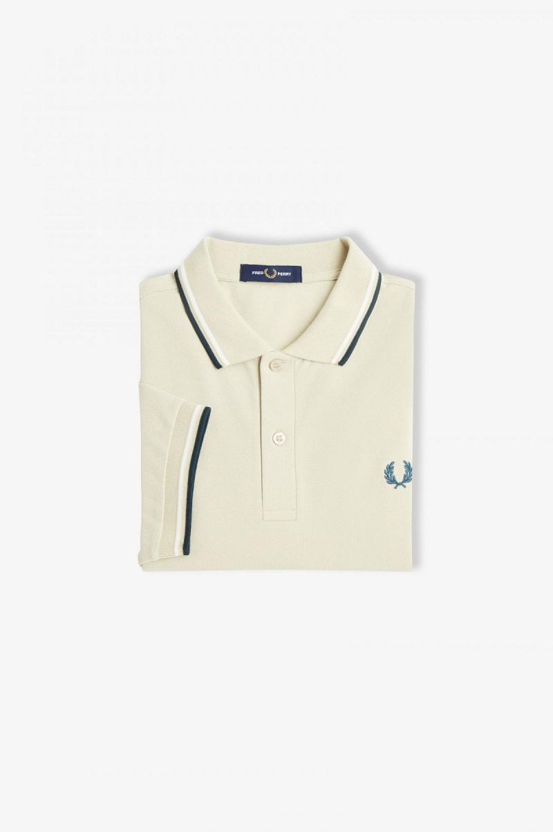 Fred Perry M3600 Fred Perry Shirt Herre Lyse Hvite Blå | NOJBT57062