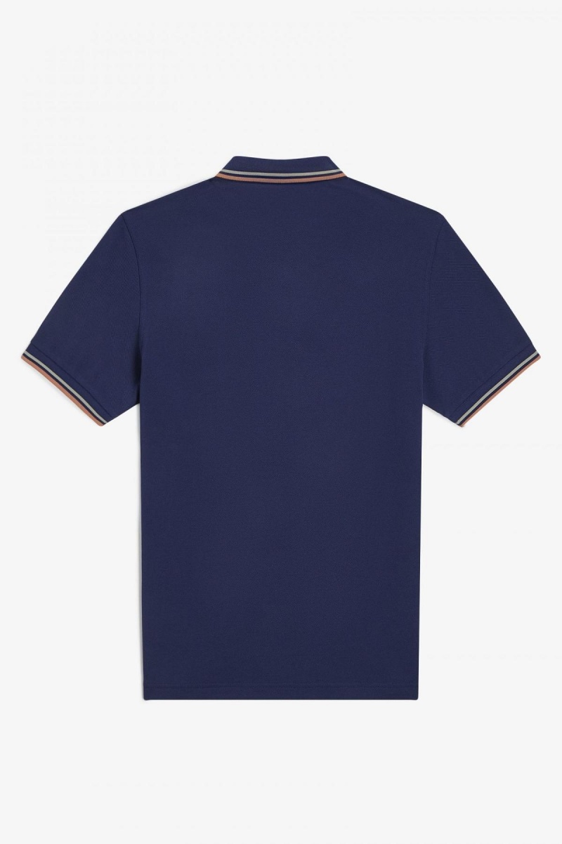 Fred Perry M3600 Fred Perry Shirt Herre Marineblå Lyse | QNOWA56798