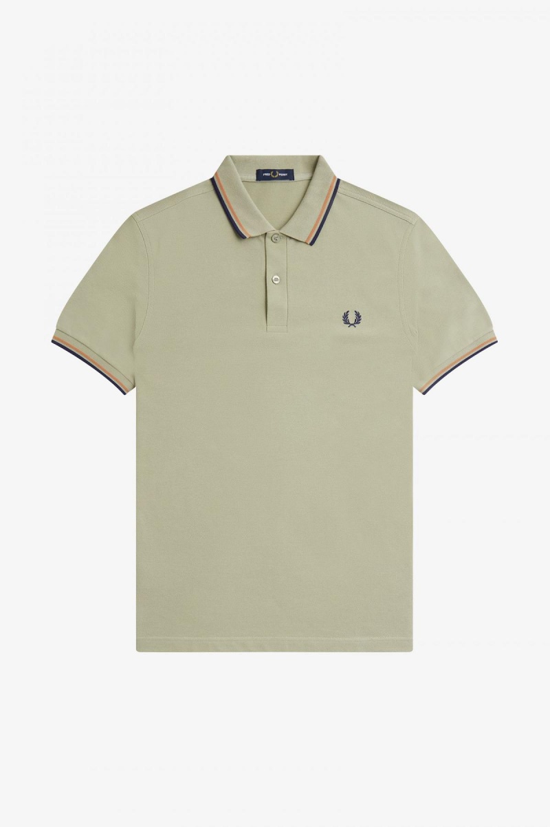 Fred Perry M3600 Fred Perry Shirt Herre Lyse Marineblå | NONEJ22227