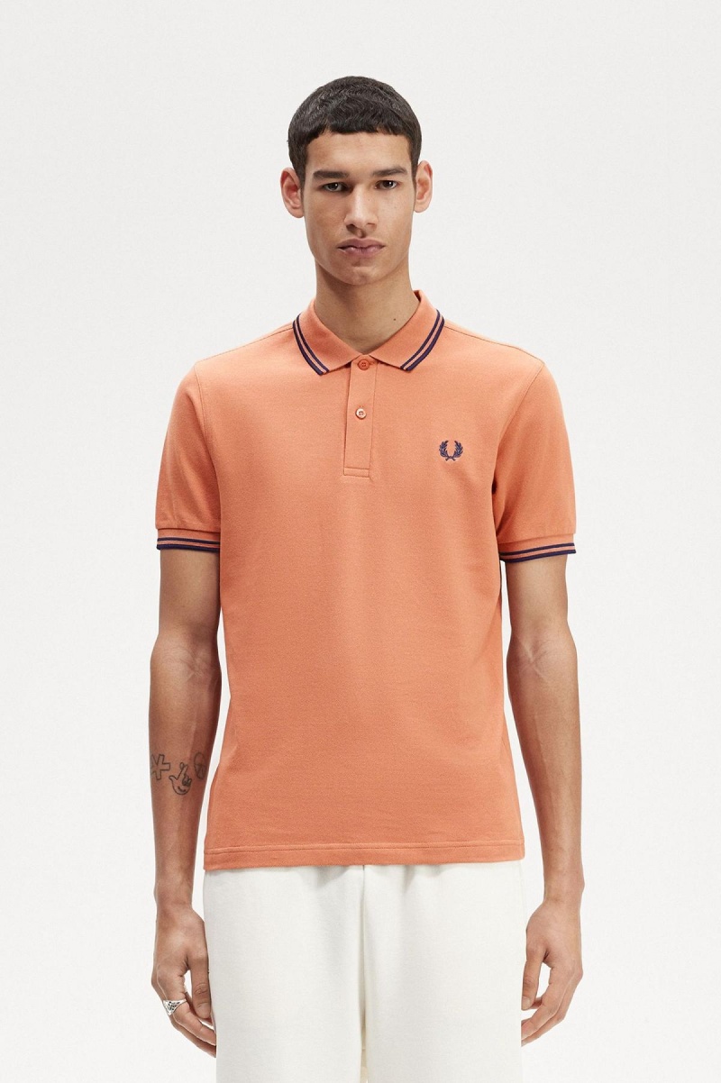 Fred Perry M3600 Fred Perry Shirt Herre Lyse Marineblå Marineblå | LNOSX40056