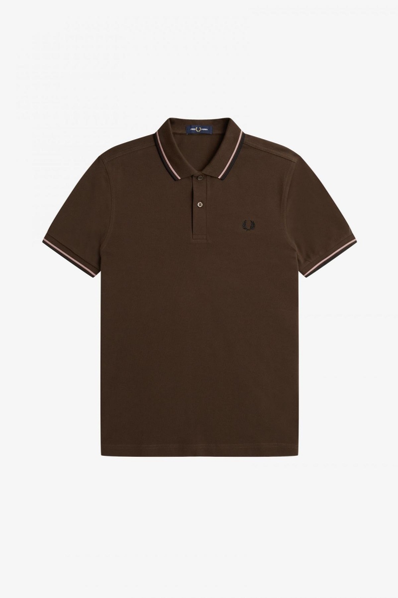 Fred Perry M3600 Fred Perry Shirt Herre Mørke Rosa Svarte | YNOGT97436