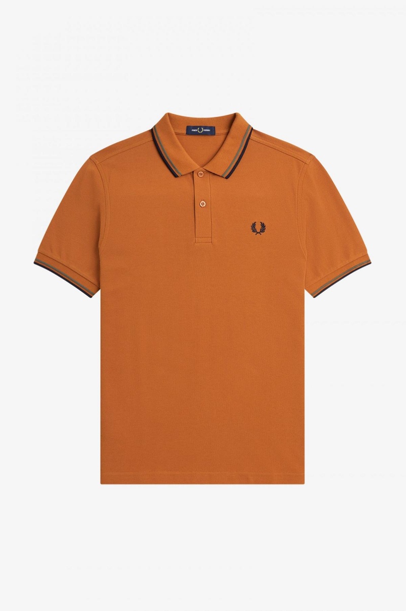 Fred Perry M3600 Fred Perry Shirt Herre Grønn Marineblå | QNOWA44589