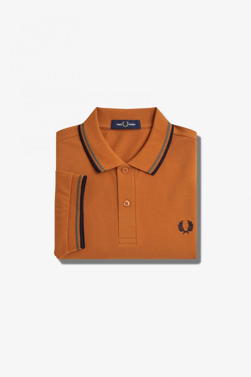 Fred Perry M3600 Fred Perry Shirt Herre Grønn Marineblå | QNOWA44589