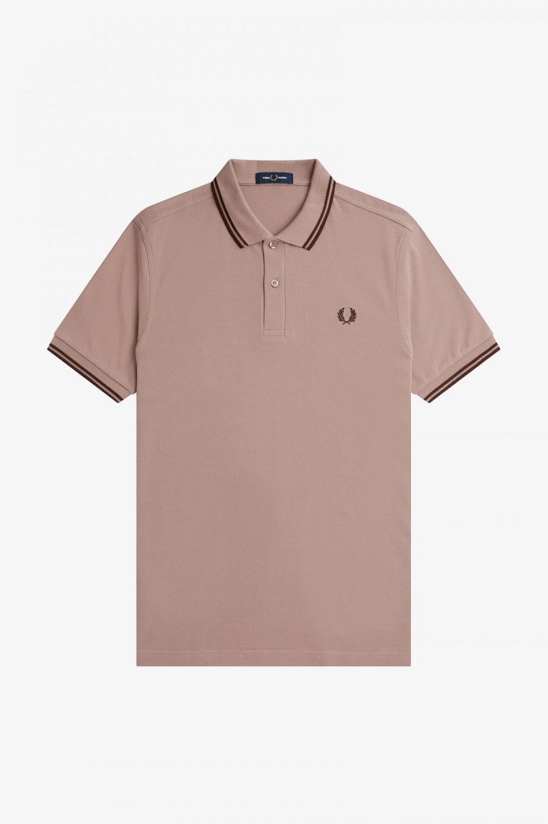 Fred Perry M3600 Fred Perry Shirt Herre Mørke Rosa | NOJBT75888