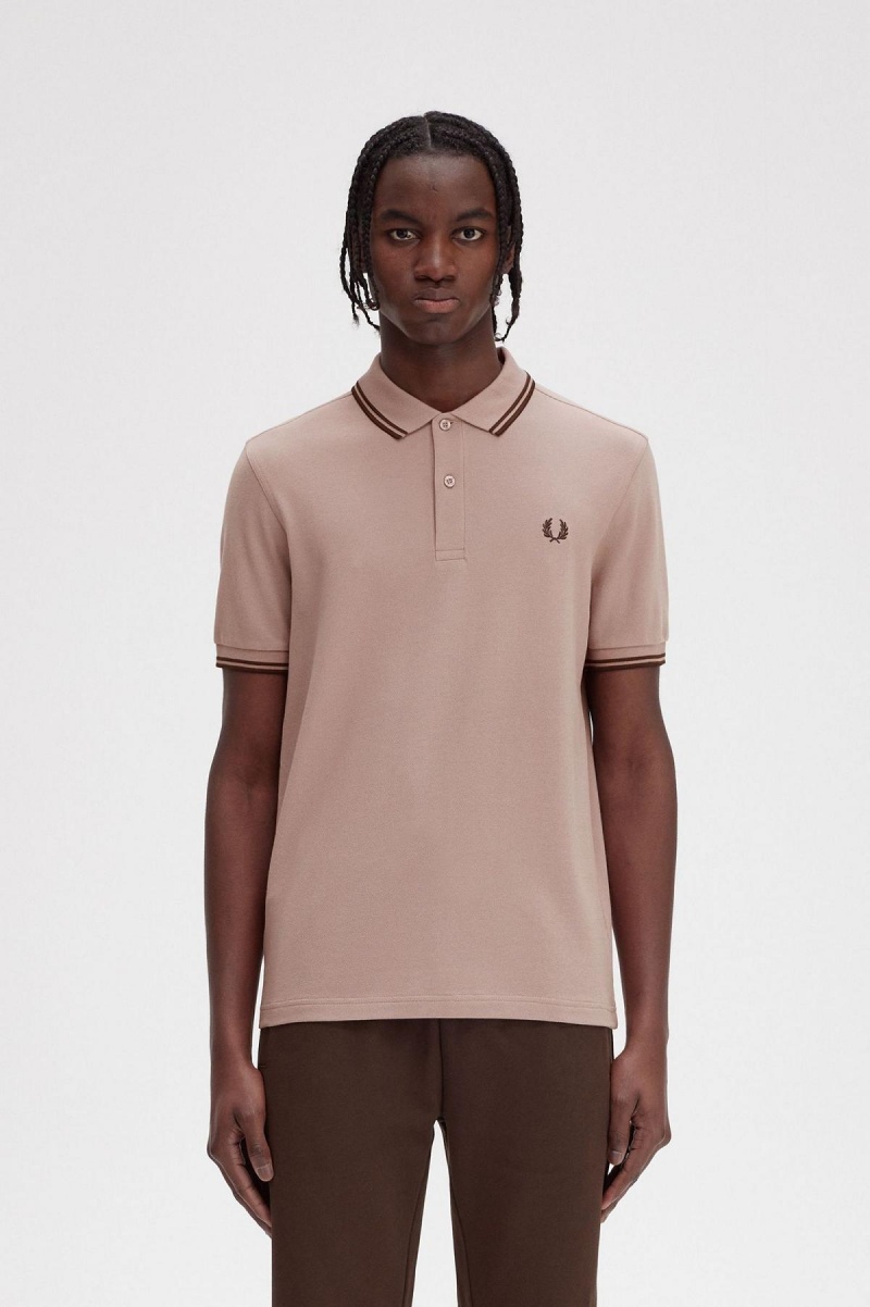 Fred Perry M3600 Fred Perry Shirt Herre Mørke Rosa | NOJBT75888