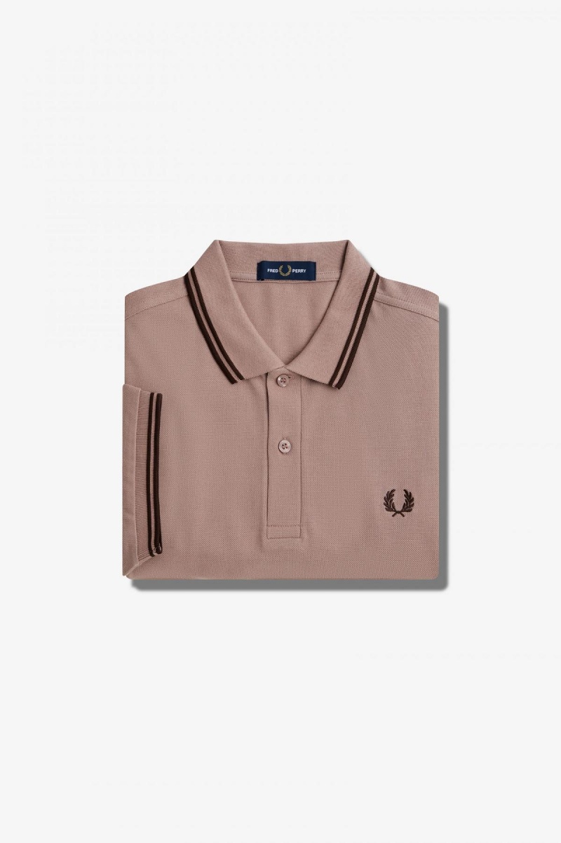 Fred Perry M3600 Fred Perry Shirt Herre Mørke Rosa | NOJBT75888