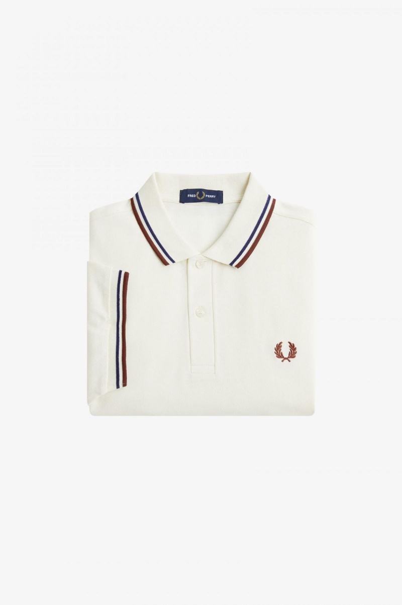 Fred Perry M3600 Fred Perry Shirt Herre Marineblå Brune | NODYB24009