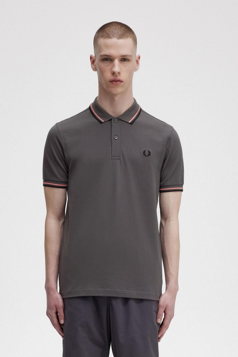 Fred Perry M3600 Fred Perry Shirt Herre Korall Svarte | YNOVQ87430