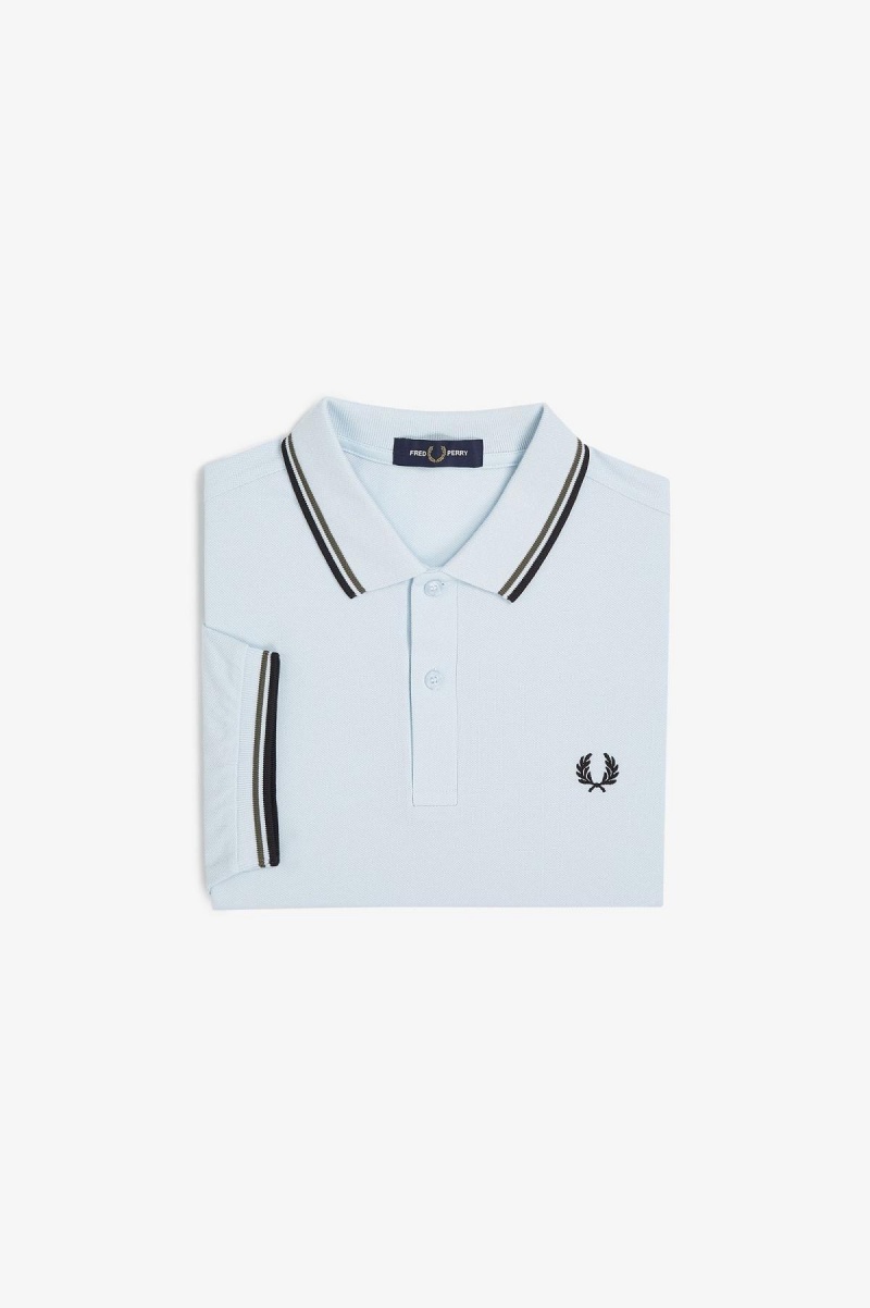 Fred Perry M3600 Fred Perry Shirt Herre Lyse Grønn Svarte | QNOWA91860