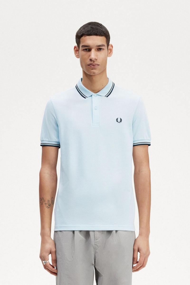 Fred Perry M3600 Fred Perry Shirt Herre Lyse Grønn Svarte | QNOWA91860