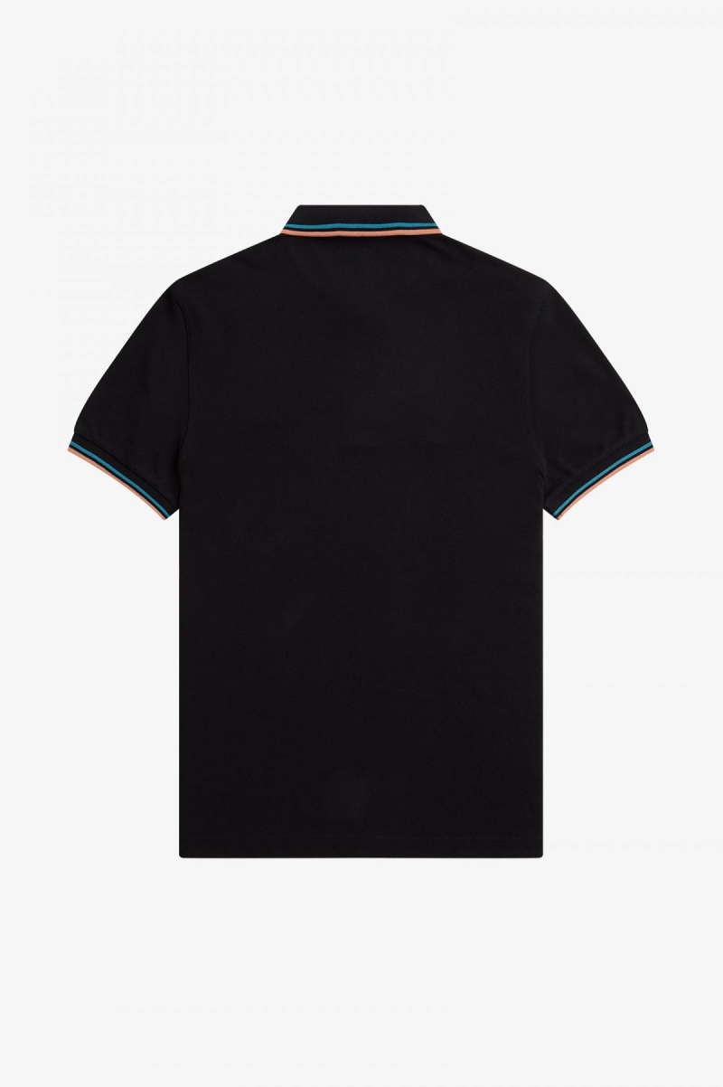 Fred Perry M3600 Fred Perry Shirt Herre Svarte Blå Lyse | NONZX93529