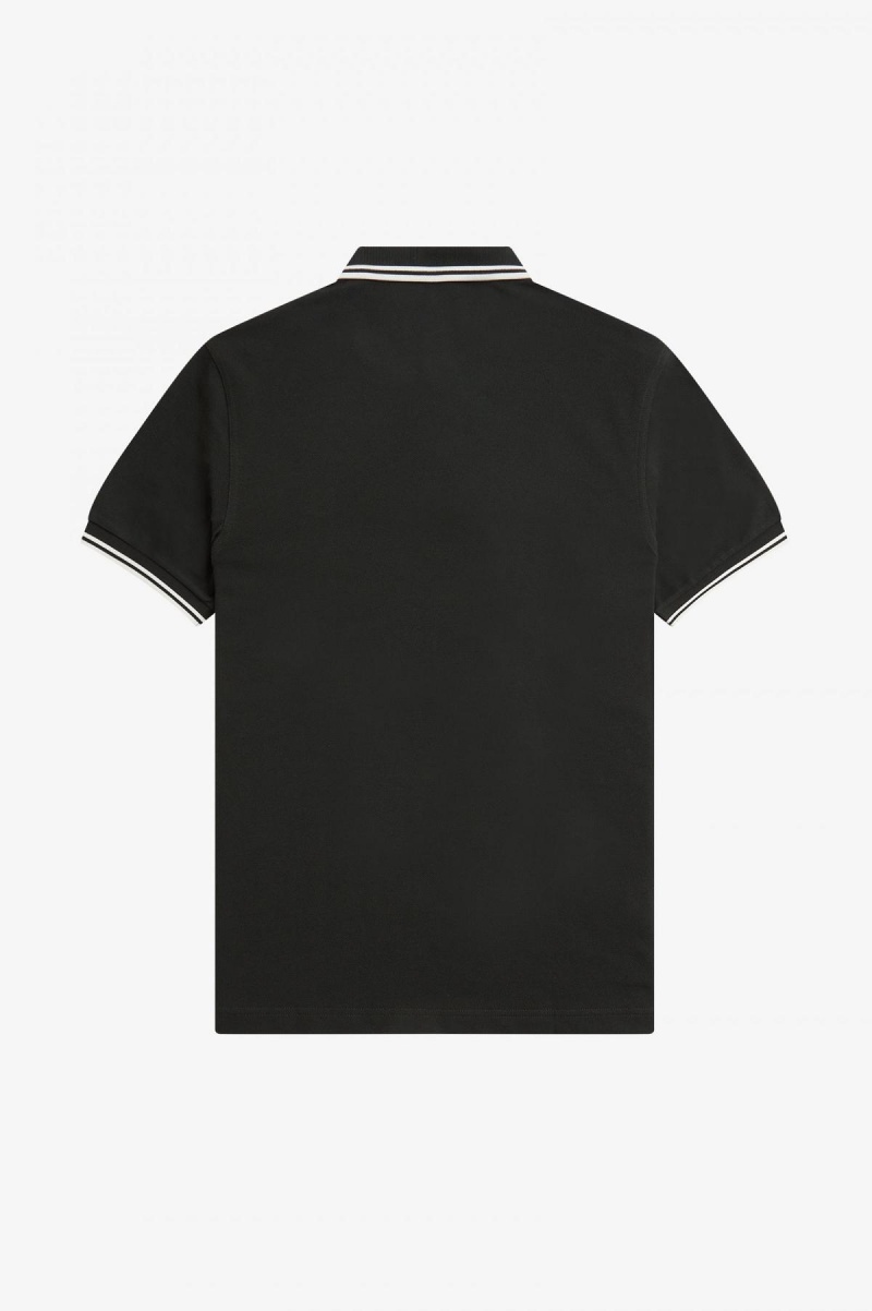 Fred Perry M3600 Fred Perry Shirt Herre Grønn Hvite Hvite | FNOHY27429