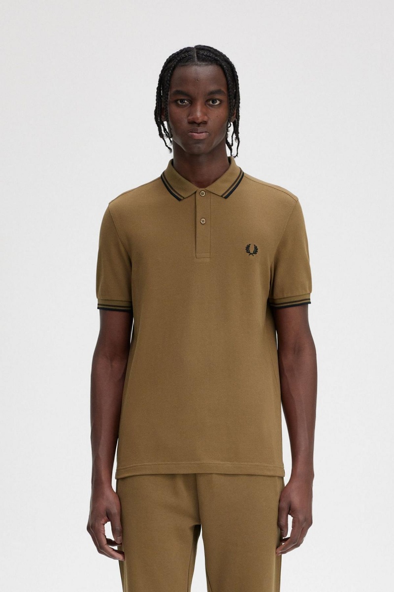 Fred Perry M3600 Fred Perry Shirt Herre Svarte | MNOFT29573