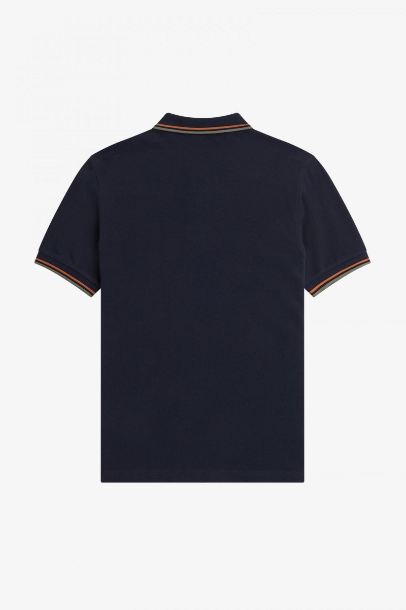 Fred Perry M3600 Fred Perry Shirt Herre Marineblå Grønn | ANODF11810