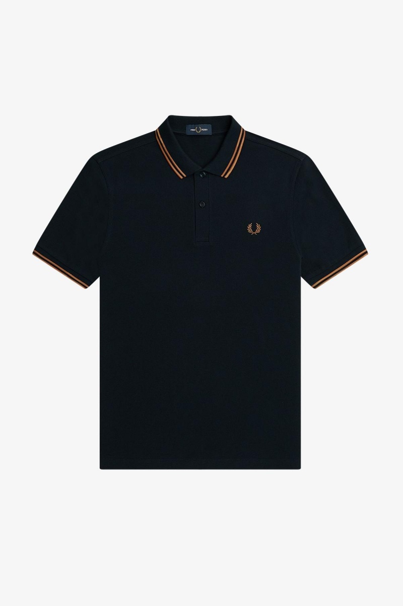 Fred Perry M3600 Fred Perry Shirt Herre Marineblå Mørke Mørke | TNOPQ66499