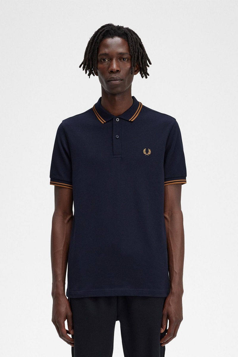 Fred Perry M3600 Fred Perry Shirt Herre Marineblå Mørke Mørke | TNOPQ66499