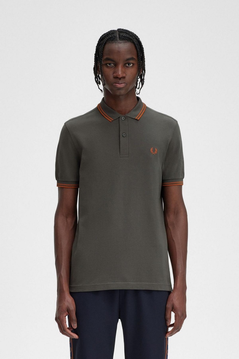 Fred Perry M3600 Fred Perry Shirt Herre Grønn | YNOGT45013