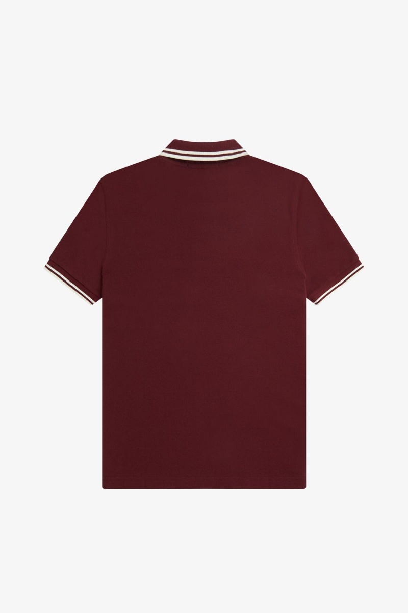 Fred Perry M3600 Fred Perry Shirt Herre Oxblood / Ecru / Ecru | NOZDE10328