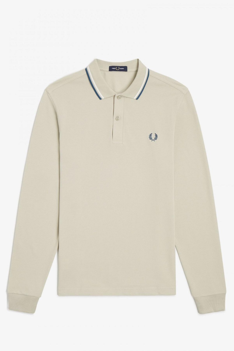 Fred Perry M3636 Fred Perry Shirt Herre Lyse Hvite Blå | ZNOMJ60682