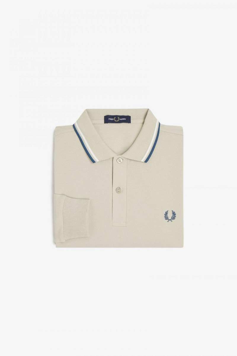 Fred Perry M3636 Fred Perry Shirt Herre Lyse Hvite Blå | ZNOMJ60682