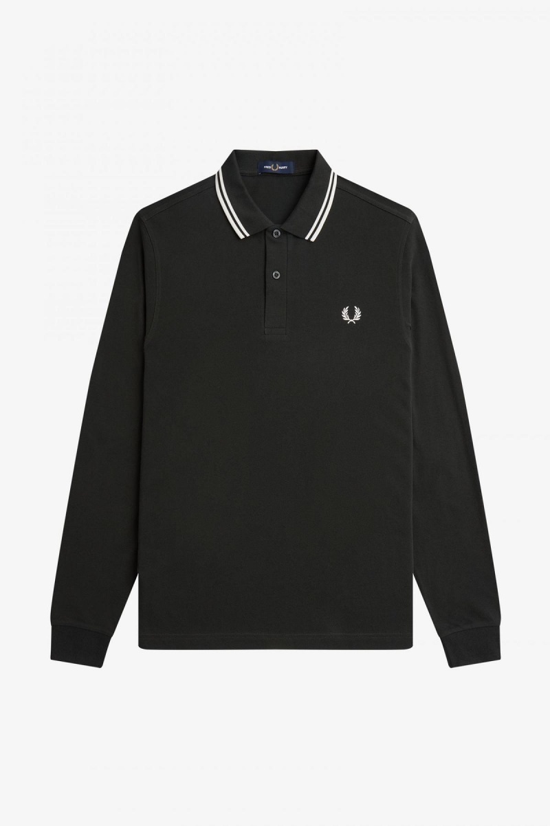 Fred Perry M3636 Fred Perry Shirt Herre Grønn Hvite Hvite | NONEJ82917