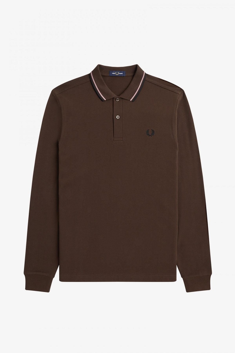 Fred Perry M3636 Fred Perry Shirt Herre Mørke Rosa Svarte | NOJVR50537