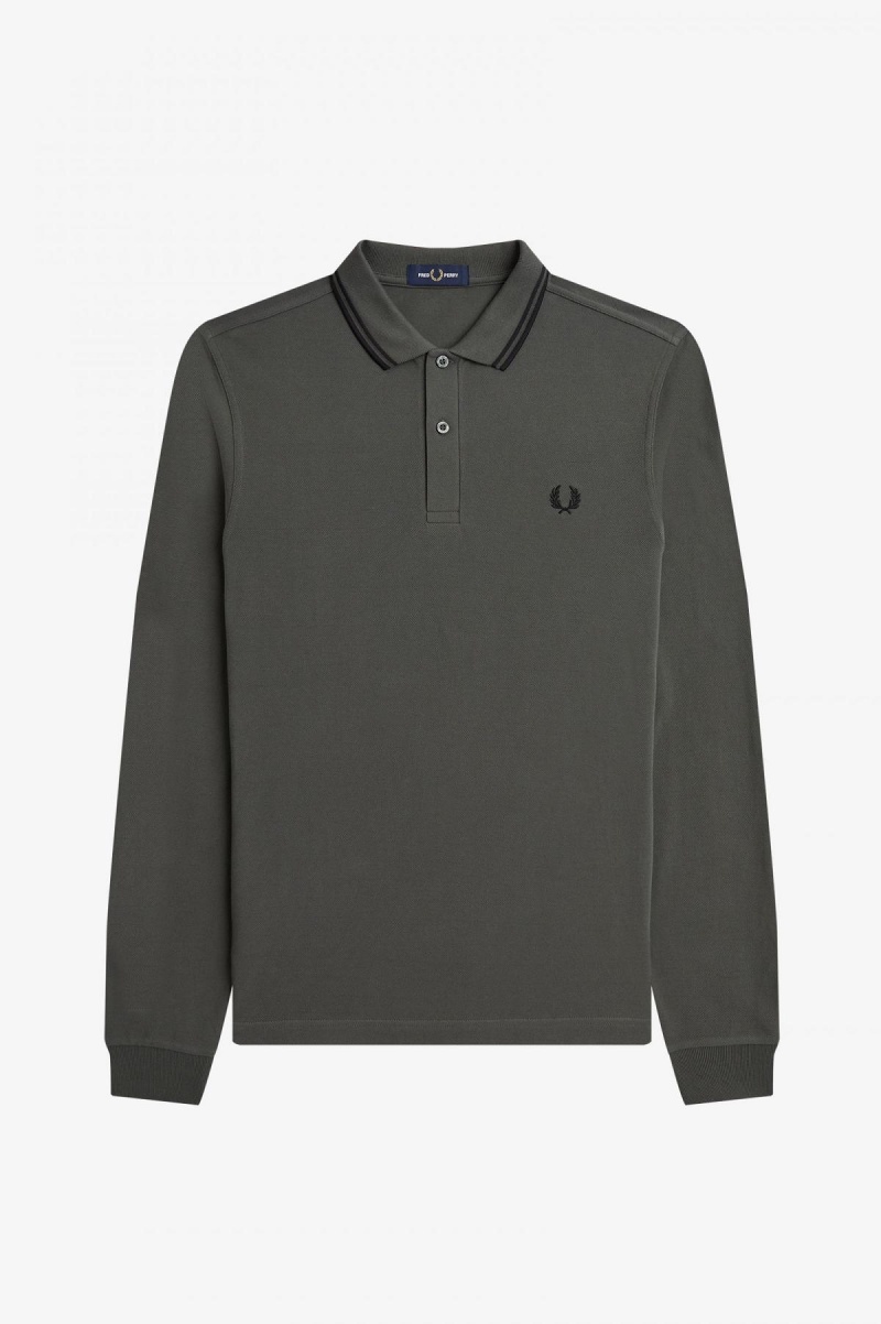 Fred Perry M3636 Fred Perry Shirt Herre Grønn Svarte Svarte | BNOSO50497