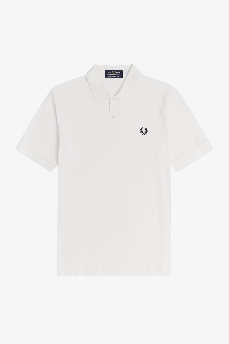 Fred Perry M3 Fred Perry Shirt Herre Hvite Marineblå | SNONY86440