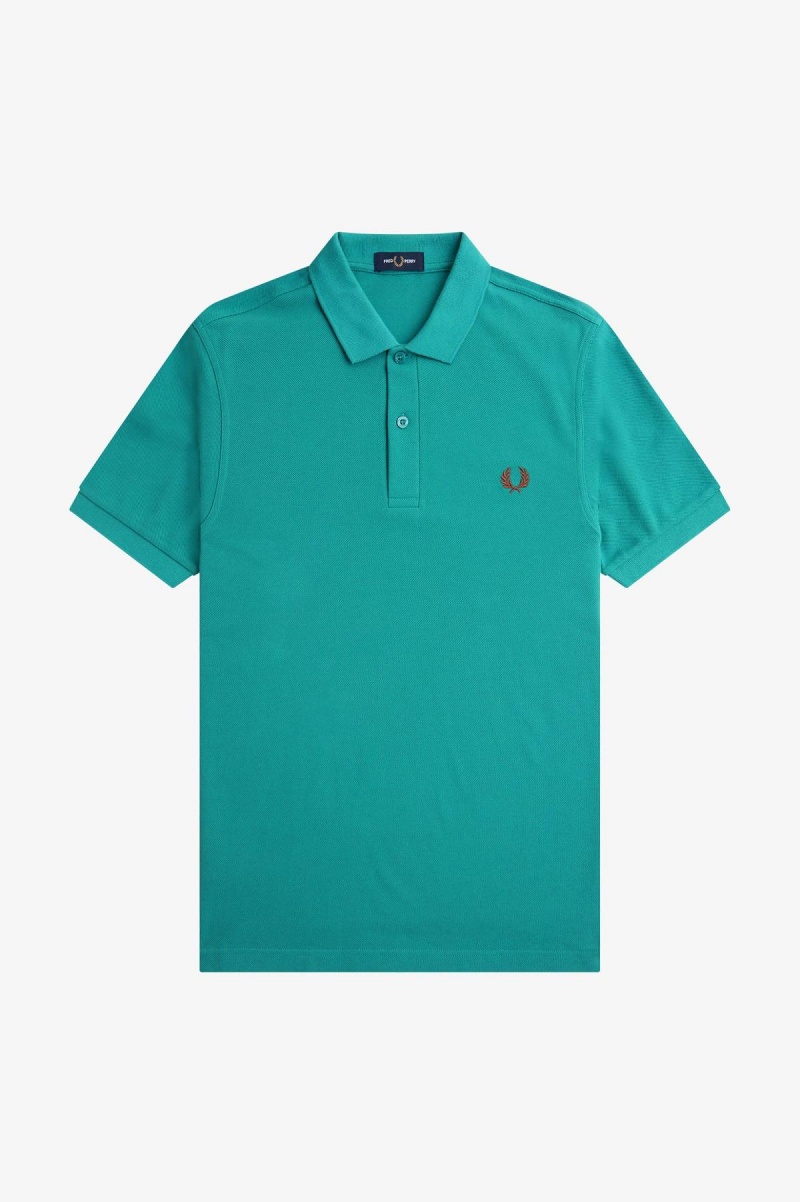 Fred Perry M6000 Fred Perry Shirt Herre Dyp Mint Brune | GNOUC73453