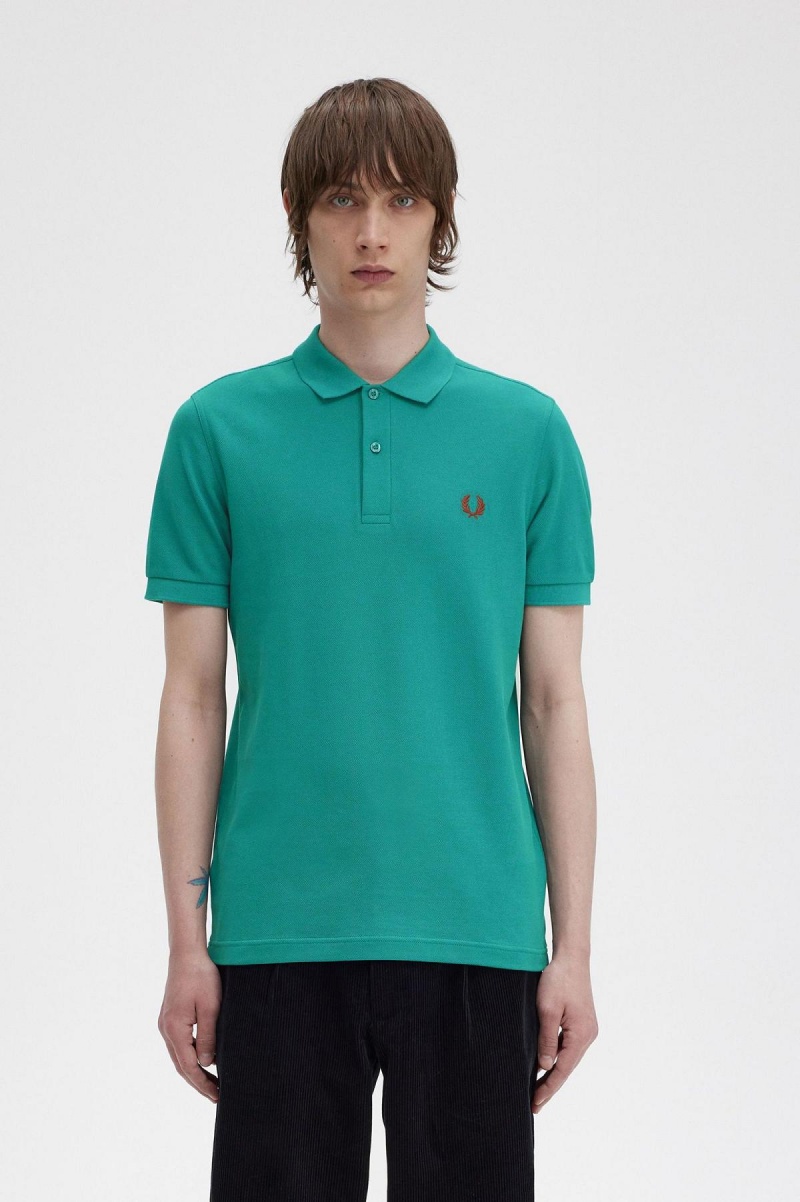 Fred Perry M6000 Fred Perry Shirt Herre Dyp Mint Brune | GNOUC73453