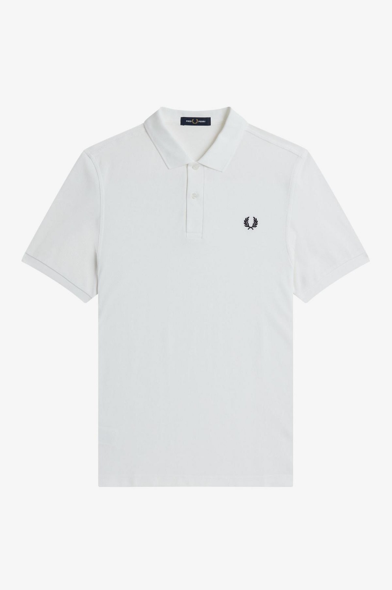 Fred Perry M6000 Fred Perry Shirt Herre Hvite Marineblå | ZNOMJ51218