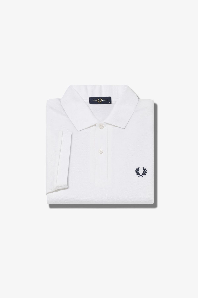 Fred Perry M6000 Fred Perry Shirt Herre Hvite Marineblå | ZNOMJ51218