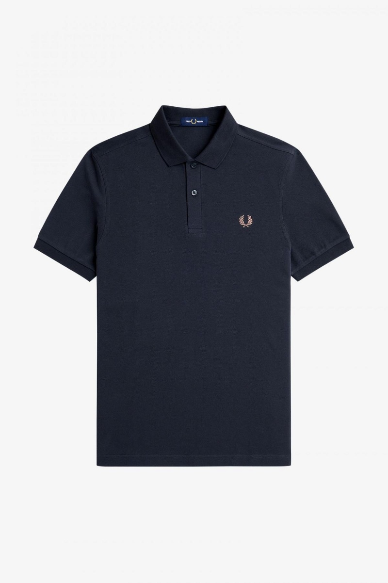 Fred Perry M6000 Fred Perry Shirt Herre Marineblå Mørke Rosa | NOXMI82874