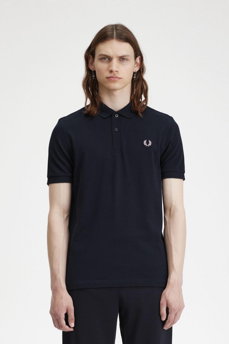 Fred Perry M6000 Fred Perry Shirt Herre Marineblå Mørke Rosa | NOXMI82874