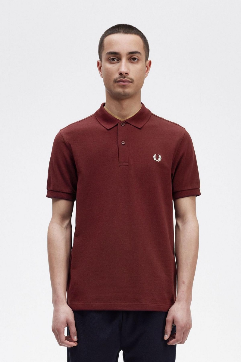 Fred Perry M6000 Fred Perry Shirt Herre Oxblood / Ecru | NONZX51229