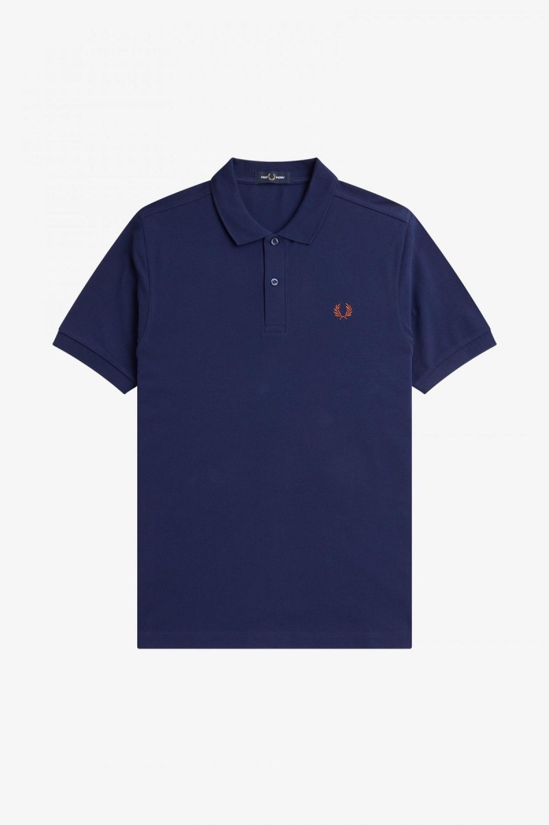 Fred Perry M6000 Fred Perry Shirt Herre Marineblå Brune | SNOVO33701