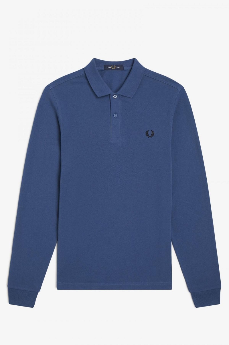 Fred Perry M6006 Fred Perry Shirt Herre Blå | NOJZR86367