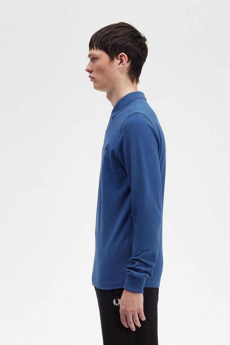 Fred Perry M6006 Fred Perry Shirt Herre Blå | NOJZR86367