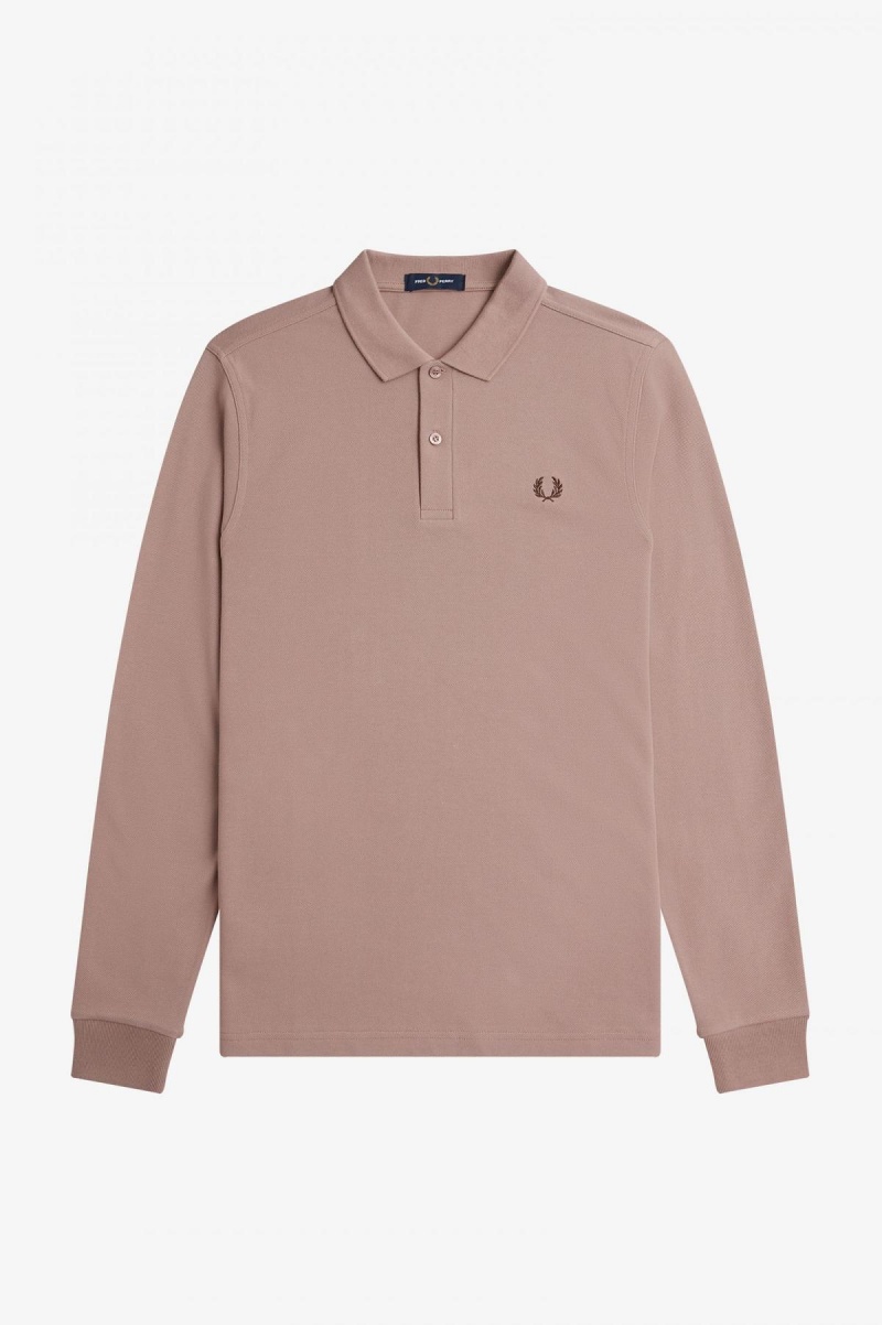 Fred Perry M6006 Fred Perry Shirt Herre Mørke Rosa | NODFL72843