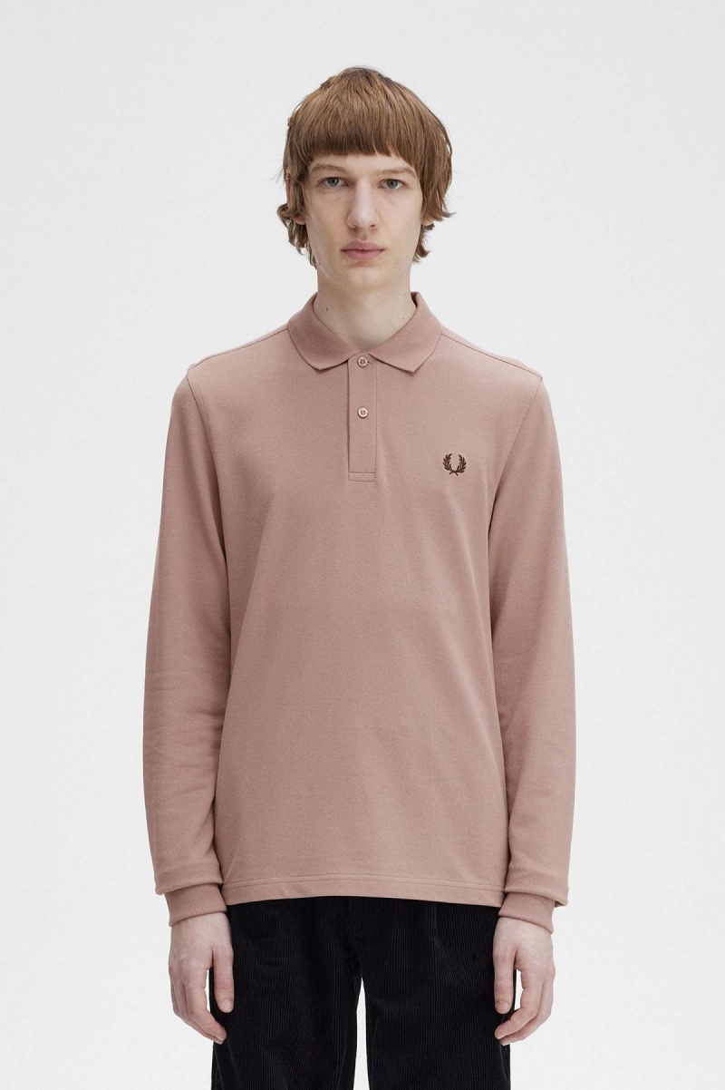 Fred Perry M6006 Fred Perry Shirt Herre Mørke Rosa | NODFL72843