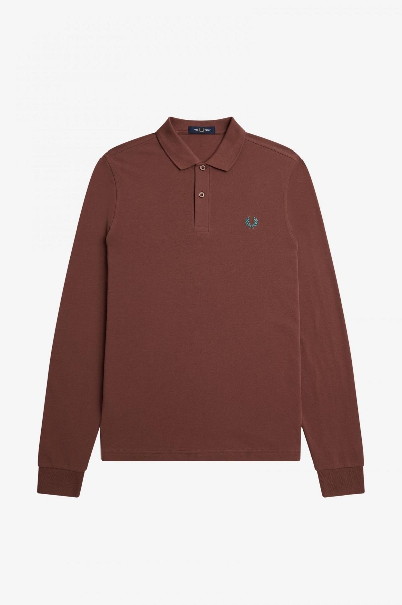 Fred Perry M6006 Fred Perry Shirt Herre Brune Dyp Mint | LNOTR92058