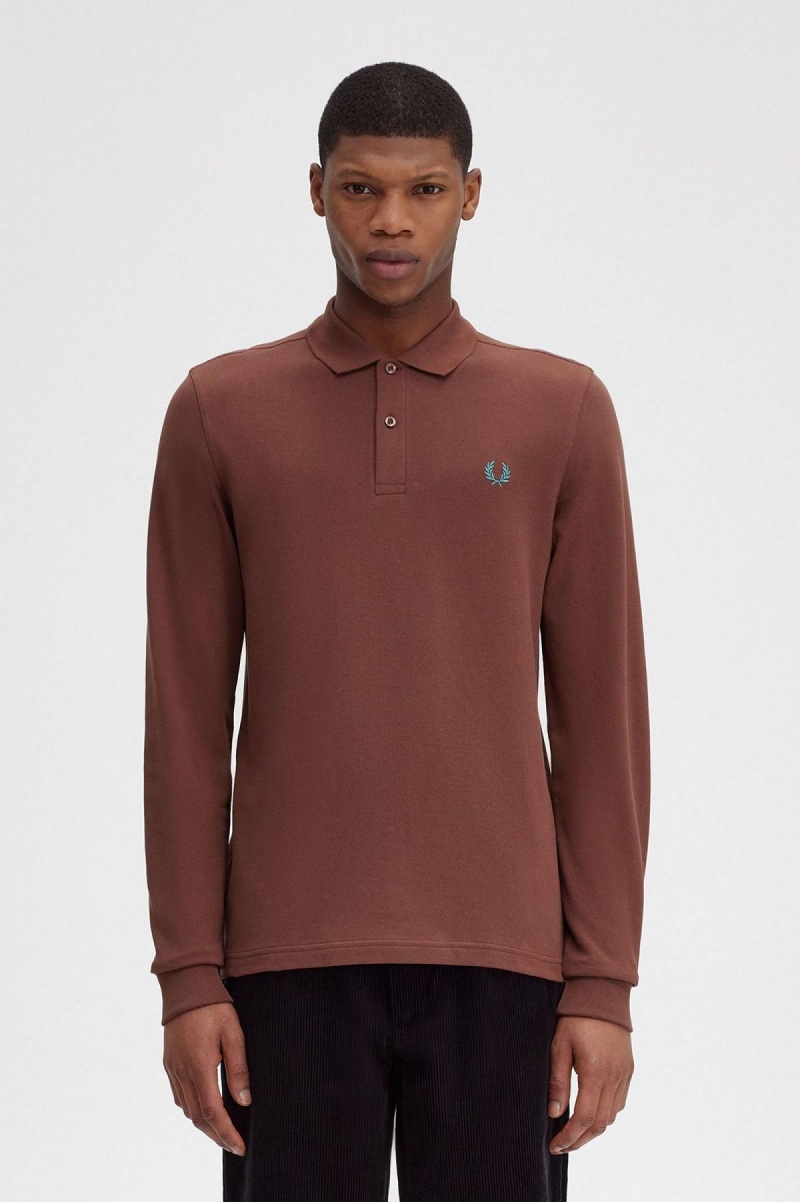 Fred Perry M6006 Fred Perry Shirt Herre Brune Dyp Mint | LNOTR92058