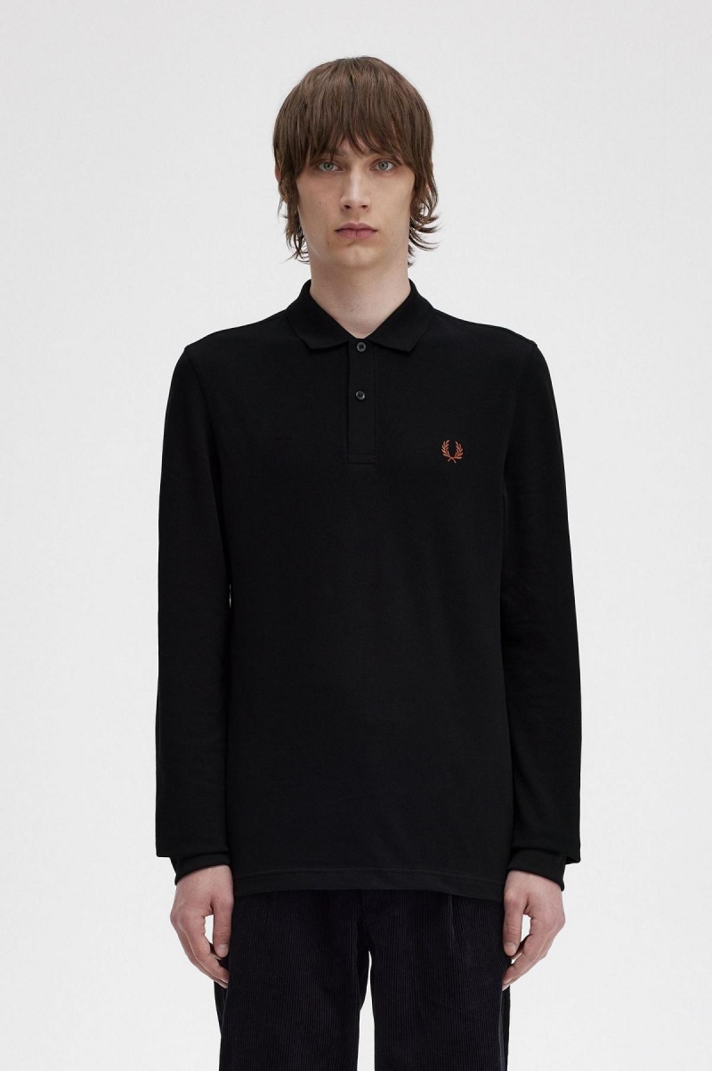 Fred Perry M6006 Fred Perry Shirt Herre Svarte Brune | NOJZR68129