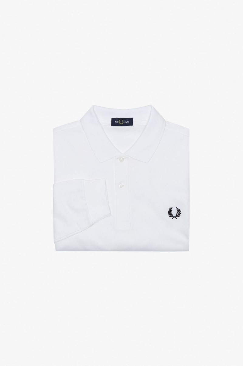 Fred Perry M6006 Fred Perry Shirt Herre Hvite Marineblå | ANODF50481