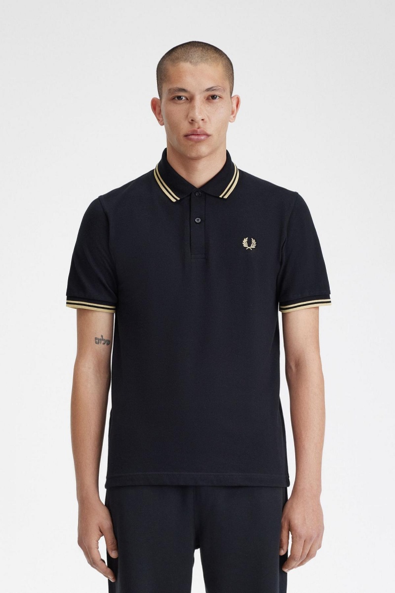 Fred Perry Makati M12 Fred Perry Shirt Herre Svarte | NOICD97678