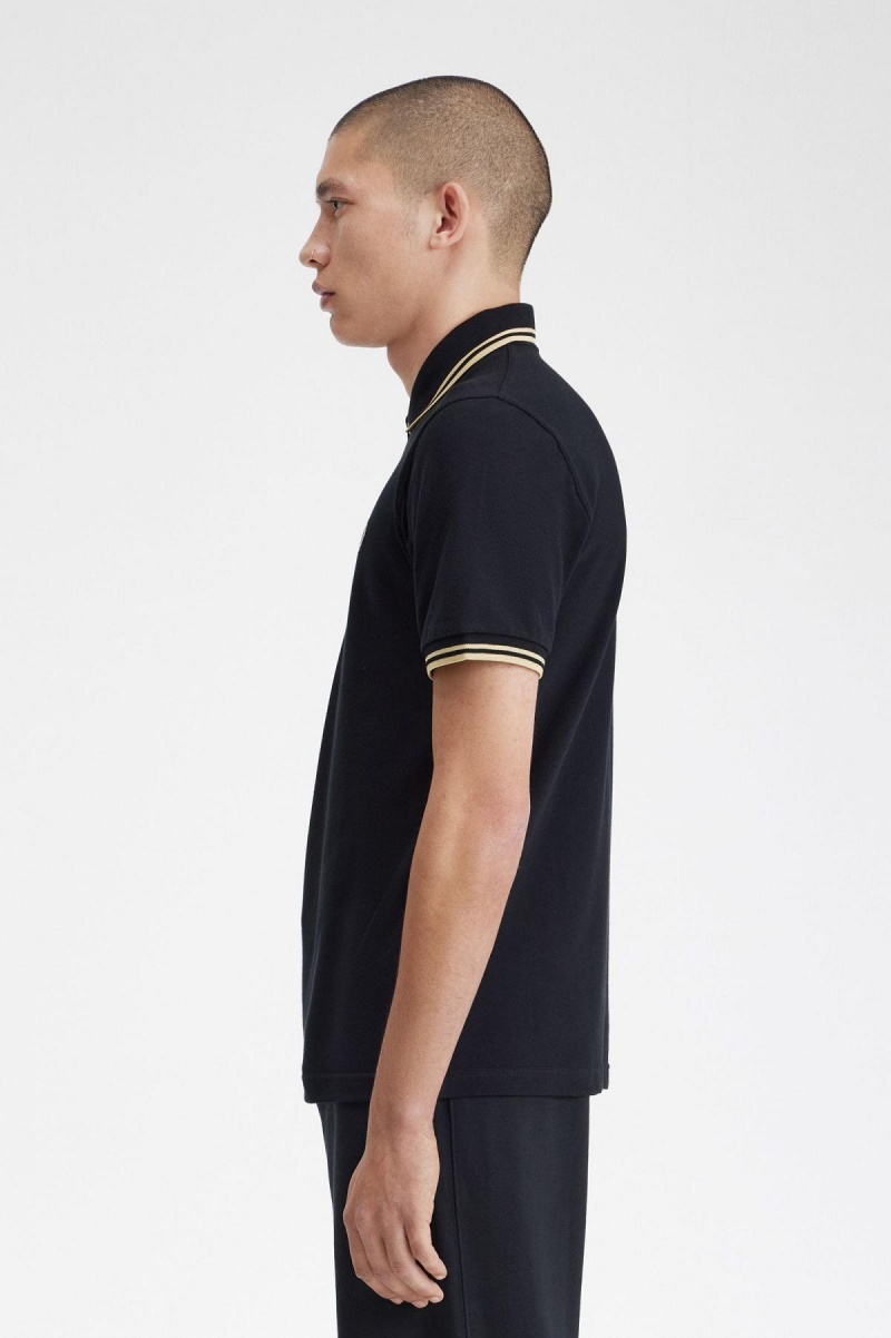 Fred Perry Makati M12 Fred Perry Shirt Herre Svarte | NOICD97678